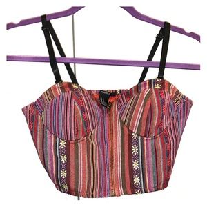 Native print crop top
